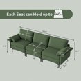 thumbnail image 3 of Costway Modern Modular Fabric 3-Seat Sofa Couch w/ Socket USB Ports & Metal Legs Green, 3 of 9