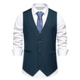 thumbnail image 2 of Qertyioot Independence Day Men Solid Fashion Retro Have Pockets Button V-neck Tanks Tops Blouse, 2 of 10