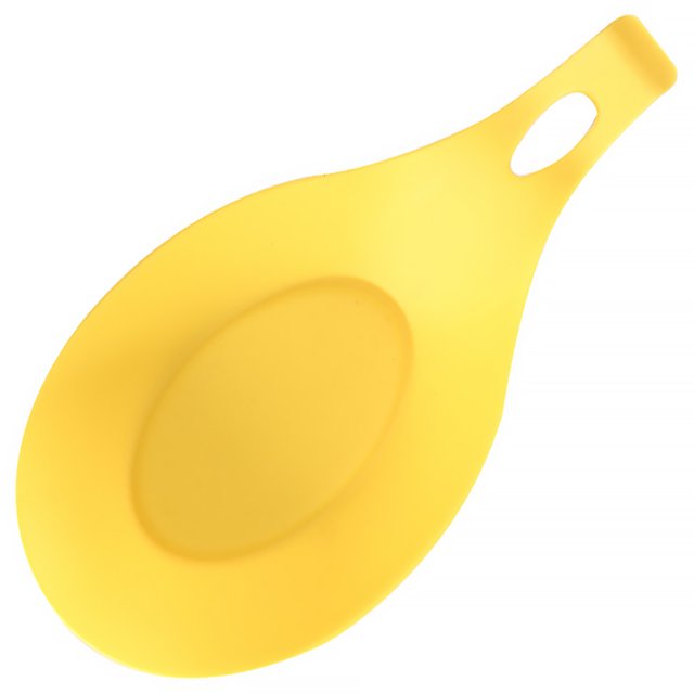 QualitChoice Silicone Spoon Rest Heat Resistant Teabag Tidy Holder Cooking Dish Home Yellow 1Set