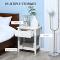 thumbnail image 4 of HOMCOM Table de Nuit Moderne, Table d'Appoint avec Tiroir et Tablette de Rangement, Blanc, 4 of 10