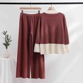 thumbnail image 4 of Yuyuzo Womens Ribble Knit 2 Piece Sets Long Sleeve Turtleneck Pullover Sweaters with Straight Leg Pants Suits, 4 of 7