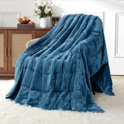 Weighted Blankets for Adults Queen Size 15lbs, Fleece Sherpa Heavy Blankets with Soft Fannel for Double Bed Sofa, Plush Washable Throw Blanket for Sleeping, 60x80 inches, Grey