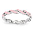 thumbnail image 1 of Argent Sterling Empilable Expressions Rose Émail Anneau Taille 9, 1 of 3
