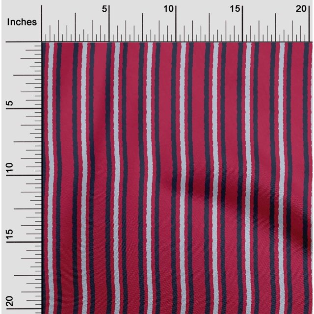 oneOone Cotton Poplin Fabric Stripe Block Print Fabric BTY 56 Inch Wide
