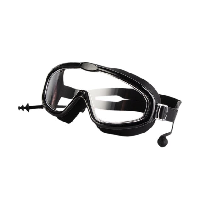 DYNWAVECA Lunettes de Natation pour Enfants Lunettes de Natation Lunettes de Plongée Sangle Ajustable Lunettes de Natation Résistantes à l'Eau pour l'Été, Cadeaux de Fête Noir