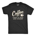 thumbnail image 1 of Mens Coffee Makes Me Feel Less Murdery T Shirt Funny Sarcastic Tee (Heather Black) - S, 1 of 3