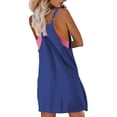 thumbnail image 4 of Yigetop Robe Athlétique avec Shorts! Combinaison-Short Décontractée Élégante Unie pour Femme à Double Poche avec Bretelles Réglables Bleu 2TG, 4 of 4