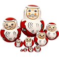 thumbnail image 1 of Double Nesting Dolls Duck Pattern 10 Set Handmade Matryoshka Stacking Nested Set For Kids And Adults, 1 of 8