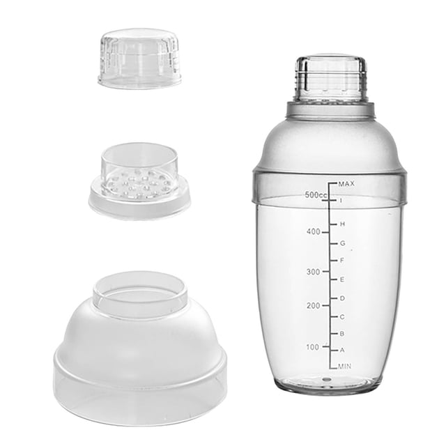 Plastic Cocktail Shaker, Hand Drink Mixer Tea Shaker Cup with Scales,Bar Tool Transparent Cup Hand-Made Lemon Tea Making Tool Milk Tea Shop Special Pot Burst Lemon Set Cupshaker Bottle