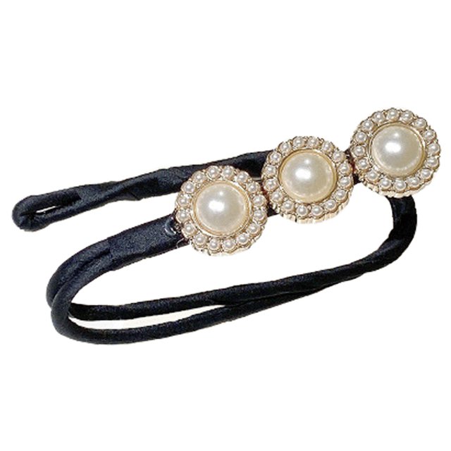 Moule à Chignon Rouleau Facile Fausse Perle Accessoire Rétro pour Cheveux Gaine Chignon pour Cheveux Fins