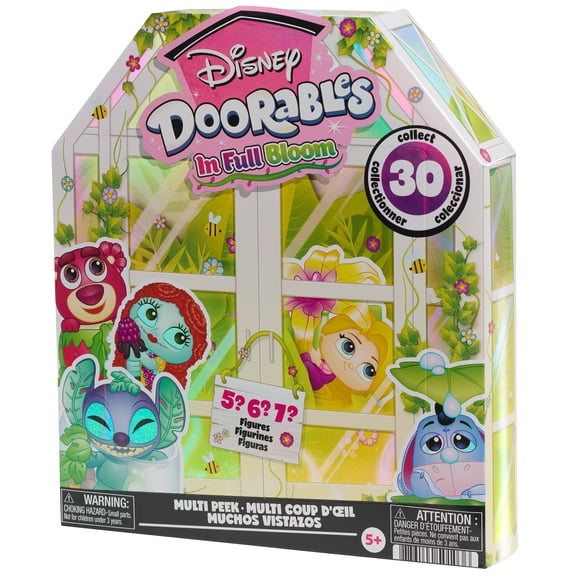 Disney Doorables « In Full Bloom » – Série Multi Peek 15, Mini figurines mystères Disney au thème floral, parfaites pour les collectionneurs, les fans et les enfants.