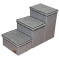 thumbnail image 3 of Almencla Escaliers pour Chien à 3 Niveaux avec Compartiments de Rangement, Résistants aux Égratignures, Rampe pour Chat Âgé, Gris, 3 of 8