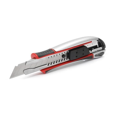 Swiss Tech 18mm Snap-Off Utility Knife, Aluminum, TPR Cushion Grip Handle