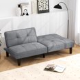 thumbnail image 2 of Giantex Canapé-Lit Futon Pliant Convertible, Canapé-Lit Moderne en Lin Rembourré avec Dossier Réglable 6 Positions, Canapé Inclinable pour Chambre d'Amis, 2 of 8