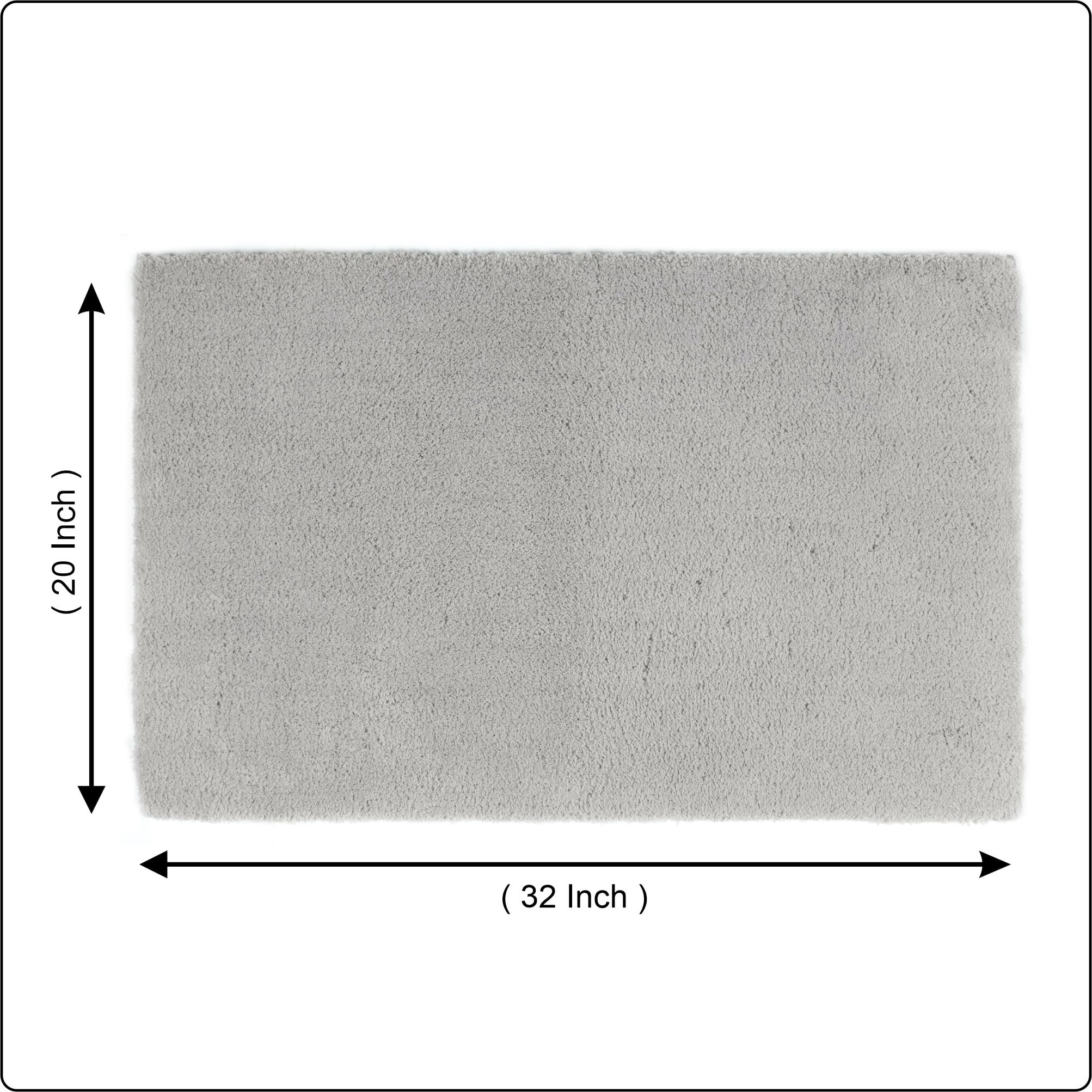 Tapis de bain en polyester gris clair uni 3K Hometrends