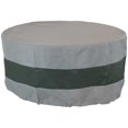 thumbnail image 1 of Sunnydaze Housse Ronde Bicolore pour Foyer Extérieur, Robuste et Résistante aux Intempéries en Polyester 300D - 60 Pouces x 24 Pouces - Gris et Vert, 1 of 6