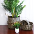 thumbnail image 3 of Panier de Rangement Pliable en Paille Osier Poignée Jardin Pot de Fleurs Sac à Linge, 3 of 9