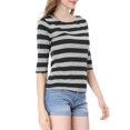 thumbnail image 4 of INSPIRE CHIC T-Shirt Décontracté Imprimé pour Femmes à Manches au Coude et Col Rond, 4 of 7