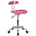 thumbnail image 1 of Vibrant Pink and Chrome Swivel Task Chair with Tractor Seat, 1 of 9