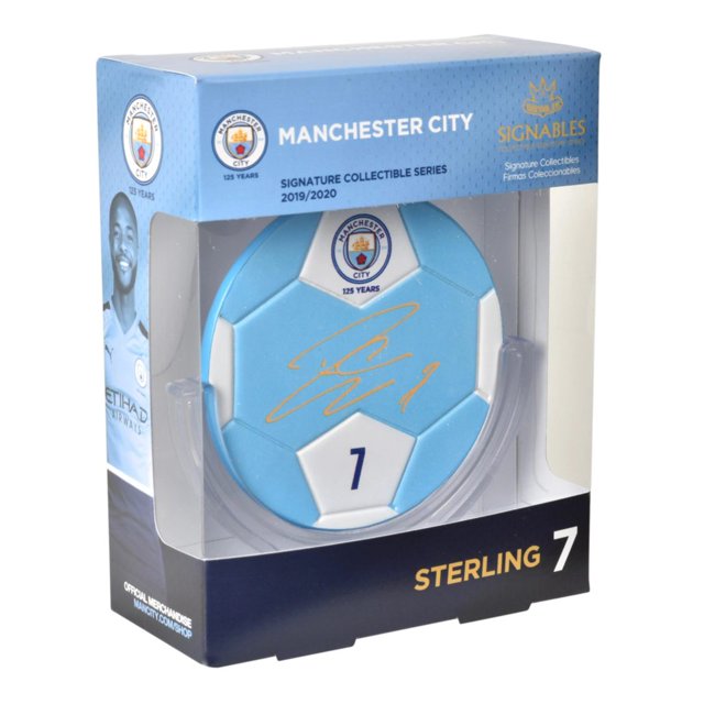 Manchester City - Raheem Sterling Signables (Diamètre de 4 Pouces)