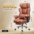thumbnail image 3 of COOLHUT Large Executive Office Chair with Adjustable Armrests and Footrest, High Back PU Leather Computer Chair with Lumbar Support, for Big and Tall Users, for Home Office or Computer Desk Use, 3 of 9