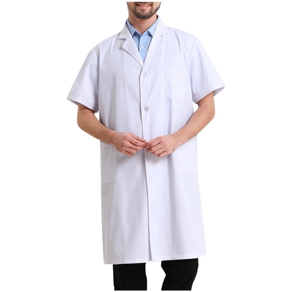 Fengqque Professional Lab Coat for Men Women Long Sleeve, White, Unisex White 12(XXL)