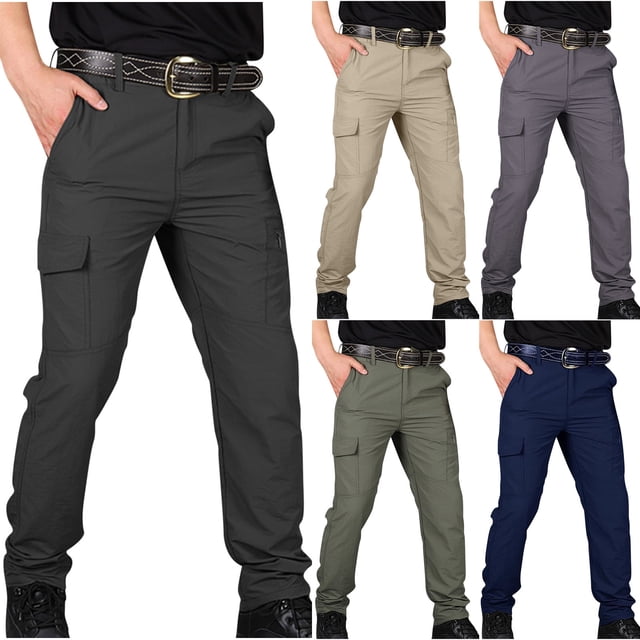 UVEASISHA Pantalon Cargo à Séchage Rapide pour Hommes Taille Élastique Pantalon Tactique de Camp Pantalon Cargo Résistant à l'Eau Pantalon de Randonnée Léger Pantalon de Survêtement d'Extérieur avec Poches en Solde