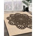 thumbnail image 3 of Ahgly Company Tapis d'Intérieur Lavable en Machine Carré Transitionnel Pêche Orange Profond, 4 Pieds Carré, 3 of 7