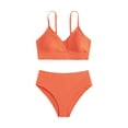 thumbnail image 1 of MIASHUI Girls Swimsuit Bikini Set Bathing Suits Two Piece Solid Color Swimwear Bathing Suit,Orange,8-10 Years, 1 of 3