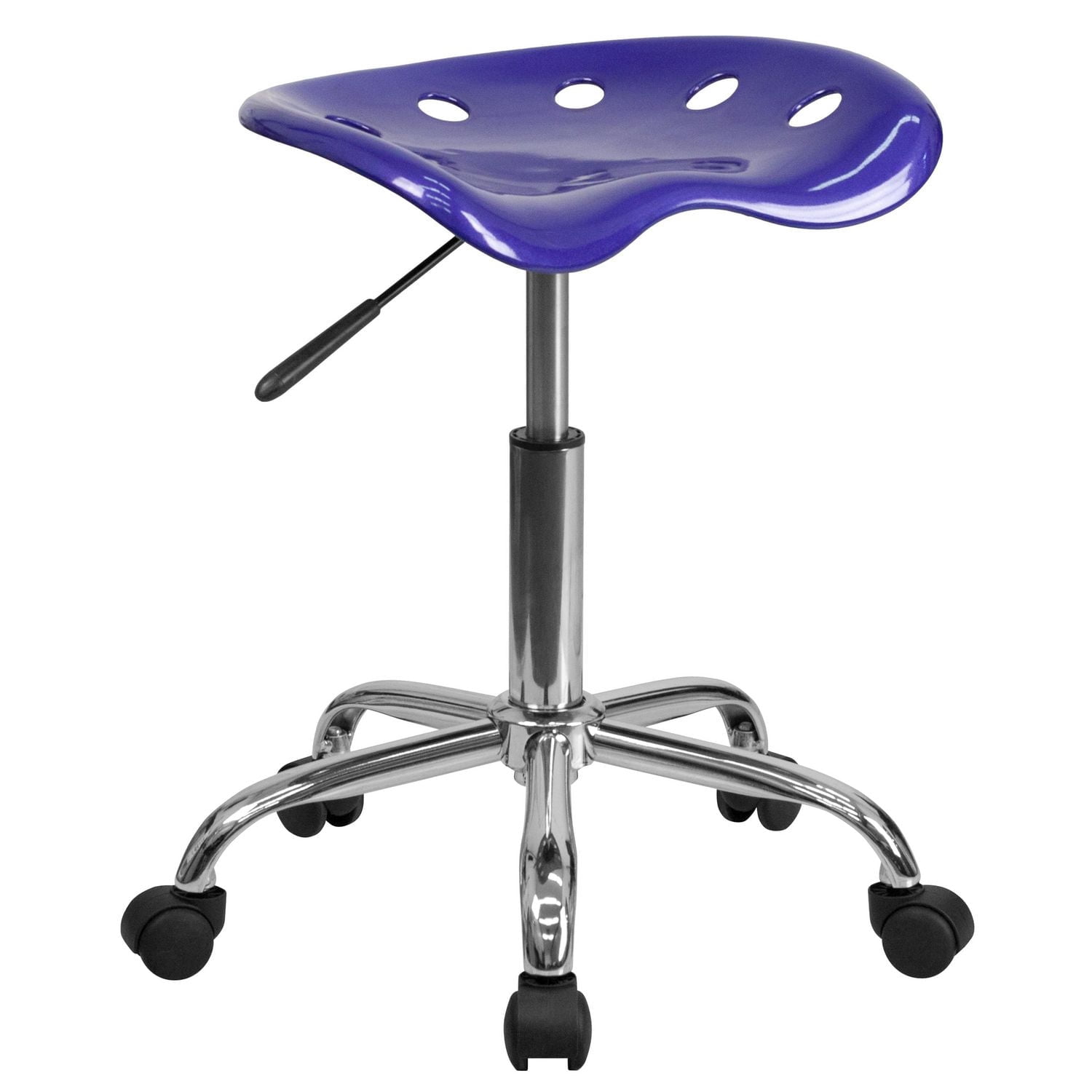 Siège tracteur bleu profond vibrant et tabouret chromé