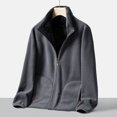 thumbnail image 1 of Veste en Molleton Polaire à Fermeture Éclair Intégrale Double Face pour Hommes avec Doublure Sherpa, 1 of 7