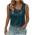 thumbnail image 1 of Timegard Summer Tops for Women Sleeveless Button Regular Neck Casual Shirts Solid Color Fashion Blouses, 1 of 5