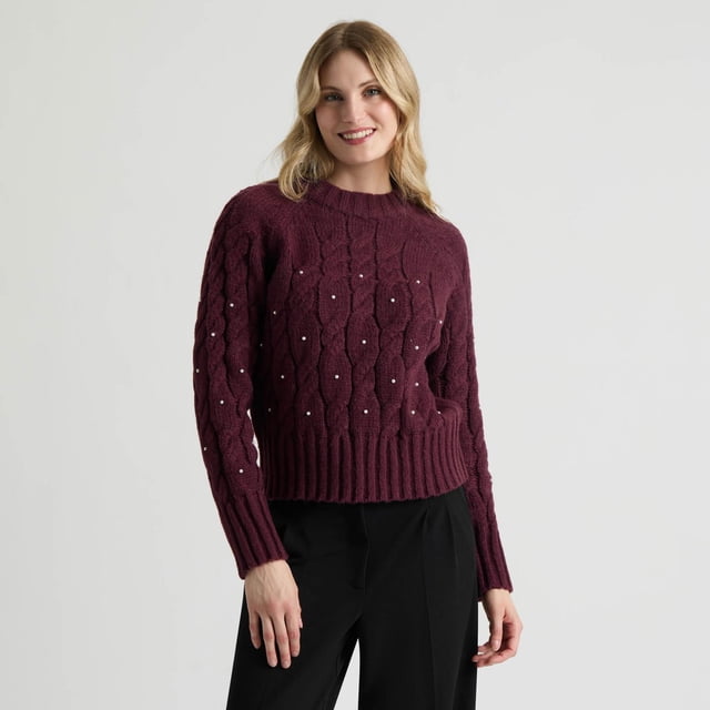 Pull Torsadé avec Détails de Perles de Mexx pour Femmes
