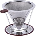 thumbnail image 1 of Pour Over Coffee Dripper,Stainless Steel Coffee Filter,Easy to Clean Paperless pour over coffee maker,Reusable Pour Over Coffee Filter,Cone Coffee Dripper with Removable Cup, 1 of 7
