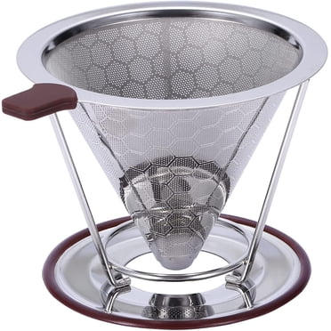 pour Égouttoir à Café Infusion Lente, Filtre à Café en Acier Inoxydable, Cafetière pour Infusion Lente Sans Papier Facile à Nettoyer, Filtre à Café pour Infusion Lente Réutilisable, Égouttoir à Café Conique avec Tasse Amovible