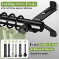 thumbnail image 5 of 12X Curtain Rod Bracket, Adjustable Heavy Duty Curtain Rod Holders, Black Curtain Rods Hooks Hangers, 5 of 5