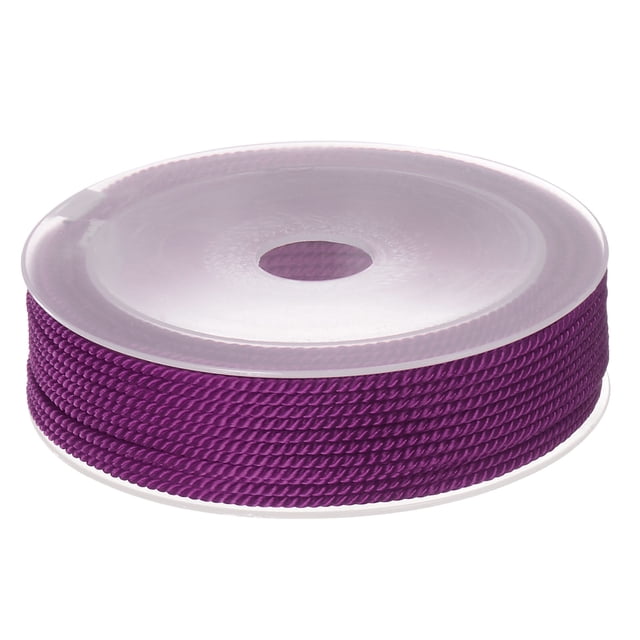 Unique Bargains Twisted Nylon Twine Thread Beading Cord 2mm 13M/43 Feet Extra Strong Braided Nylon String, Dark Magenta