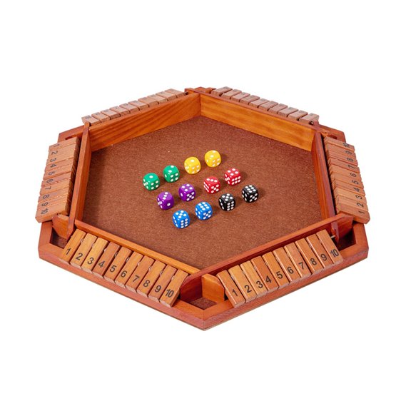 Jeu de Société de dés Shut The Box, Activité de Chiffres à Retourner en Bois, Plaisir Familial pour 6 Joueurs, Casse-Tête d'Apprentissage des Maths, Voyage Portable, Cadeau de Divertissement