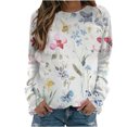 thumbnail image 1 of RKSTN Chandails à Manches Longues pour Femmes Mode à Imprimé Floral Décontracté Hauts à Manches Longues à Col Rond Coupe Ample Chandail Blouse, 1 of 4