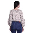 thumbnail image 2 of Moomaya Printed Womens Crop Top Wrap Style Top Wear Ruffle Long Sleeve Casual Summer Blouse, 2 of 5
