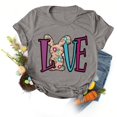thumbnail image 1 of EGNMCR Easter T-shirt Imprimé T-Shirts Graphiques pour Femmes T-Shirts à Manches Courtes pour Femmes T-shirt Décontracté Ample à Col Rond à Manches Courtes Blouse à Imprimé de Lettres T-shirt T-Shirts pour Femmes, 1 of 4