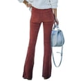 thumbnail image 3 of LUXUR Pantalon Grand pour Femmes Coupe Ample Vacances Pantalon Évasé Rouge Brique 3TG, 3 of 3