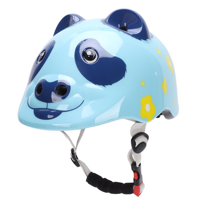 Graflsoa Patented Panda Design Kids Helmet YC-10 (Blue, Size S) - PC+Foam Multi-Protection, 8 Vents for Cooling, Adjustable 51-55cm Head Circumference for 5-8 Years Old, Ideal for Biking,