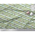thumbnail image 2 of Soimoi Green Rayon Fabric Coffee Cup & Stripe Decor Fabric Printed Yard 42 Inch Wide, 2 of 5