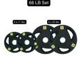 thumbnail image 2 of HAJEX Olympic Rubber Tri-Grip Plates Set 2 inch - 66LB Set - ( 11LB, & 22LB), 2 of 4