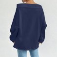 thumbnail image 5 of Women's Off Shoulder Sweatshirt Adjustable Drawstring Oversized Long Sleeve Shirt Pullover Basic Slouchy Clothes 2025, 5 of 5