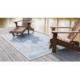 thumbnail image 4 of Unique Loom Traditional Collection Distressed Vintage Medallion Transitional Indoor and Outdoor Flatweave Area Rug, 5 x 8 Feet, Blue/Ivory, 4 of 4
