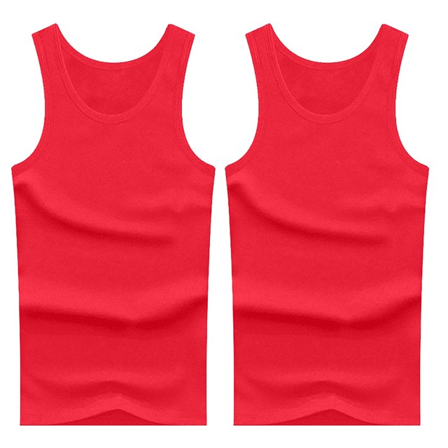 Ketyyh-chn99 Débardeurs pour Hommes sous-Vêtement Débardeur T-Shirt Sans Manches Col Rond Haut de Fête Rouge,2TG