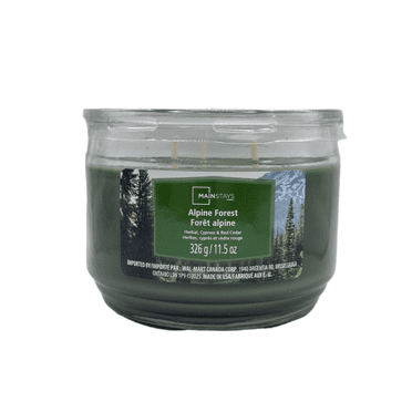 Mainstays Alpine Forest Scented 3-Wick Glass Jar Candle, 11.5 oz