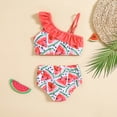 thumbnail image 3 of MIASHUI Girls Swimsuit Two Pieces Bikini Set Watermelon Print Bathing Suits Swimwear,Watermelon Red,4-5 Years, 3 of 6